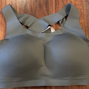 Lululemon Enlite Green Athletica Charcoal Bra sz 34DD high support
